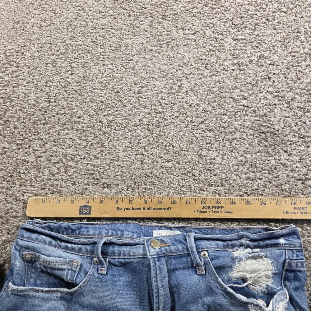 Good American Denim Cutoff Shorts Womens 12 Distressed Blue